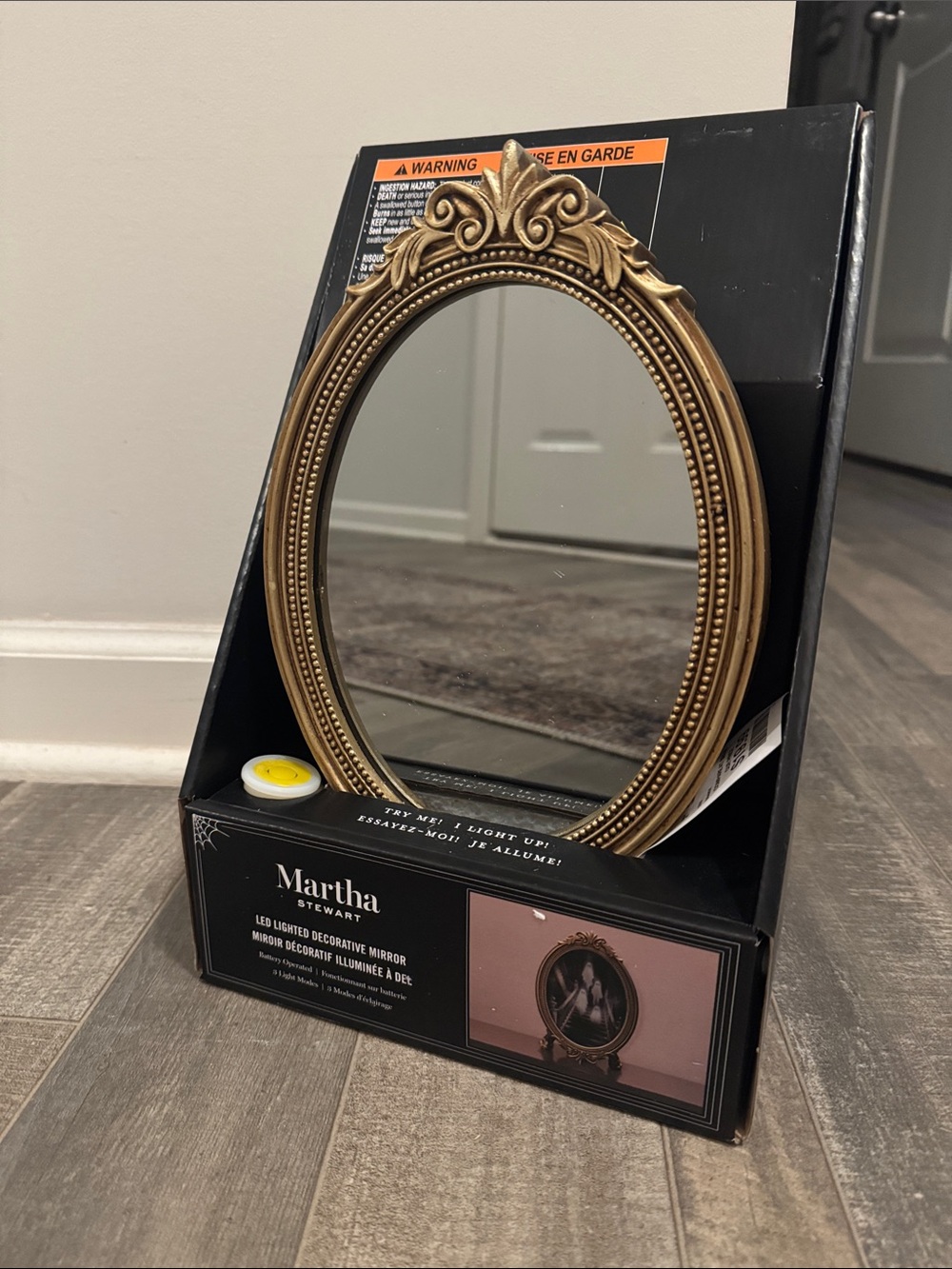 Martha Stewart Gold Ghost Oval Mirror - Picture 2 of 3